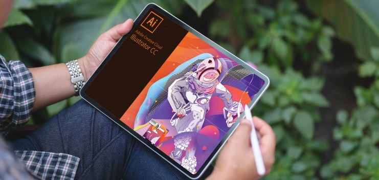 Adobe Content gezeichnet auf Ipad mit Logo