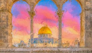 Gemälde der Al-Aqsa Moschee in Jerusalem