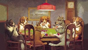 Hunde die Poker spielen