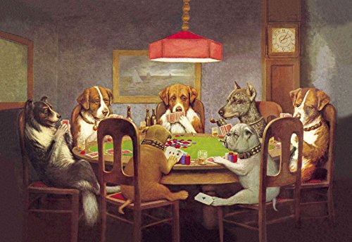 Hunde die Poker spielen