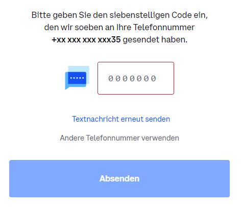 Coinbase Screenshot von der Verifikation