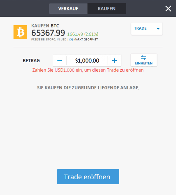 bitcoin investieren etoro