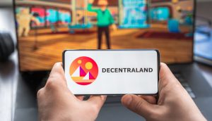 Decentraland Logo auf Smartphone