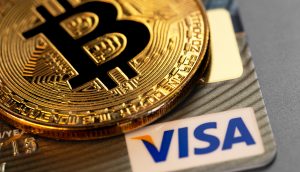 Visa Logo Bitcoin Münze