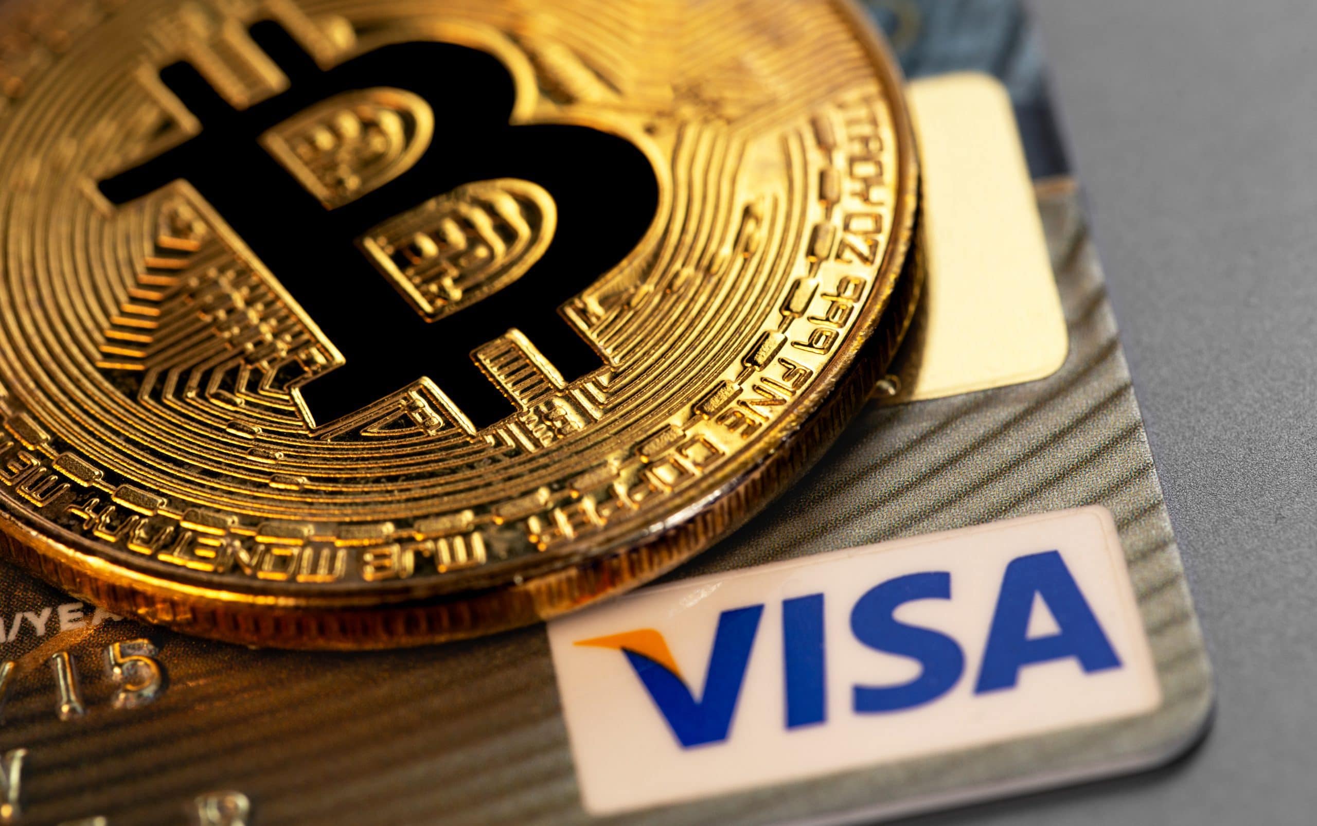 Visa Logo Bitcoin Münze