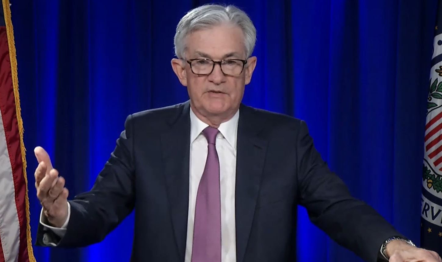 Fed-Chef Jerome Powell bei der Pressekonferenz