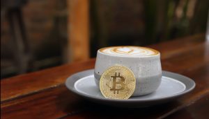 Bitcoin Münze Kaffee