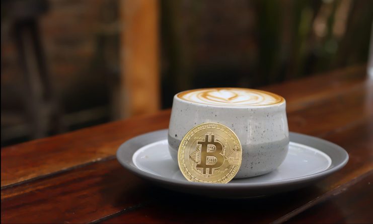 Bitcoin Münze Kaffee