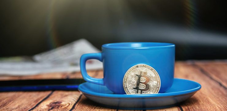 Bitcoin Münze Kaffeetasse