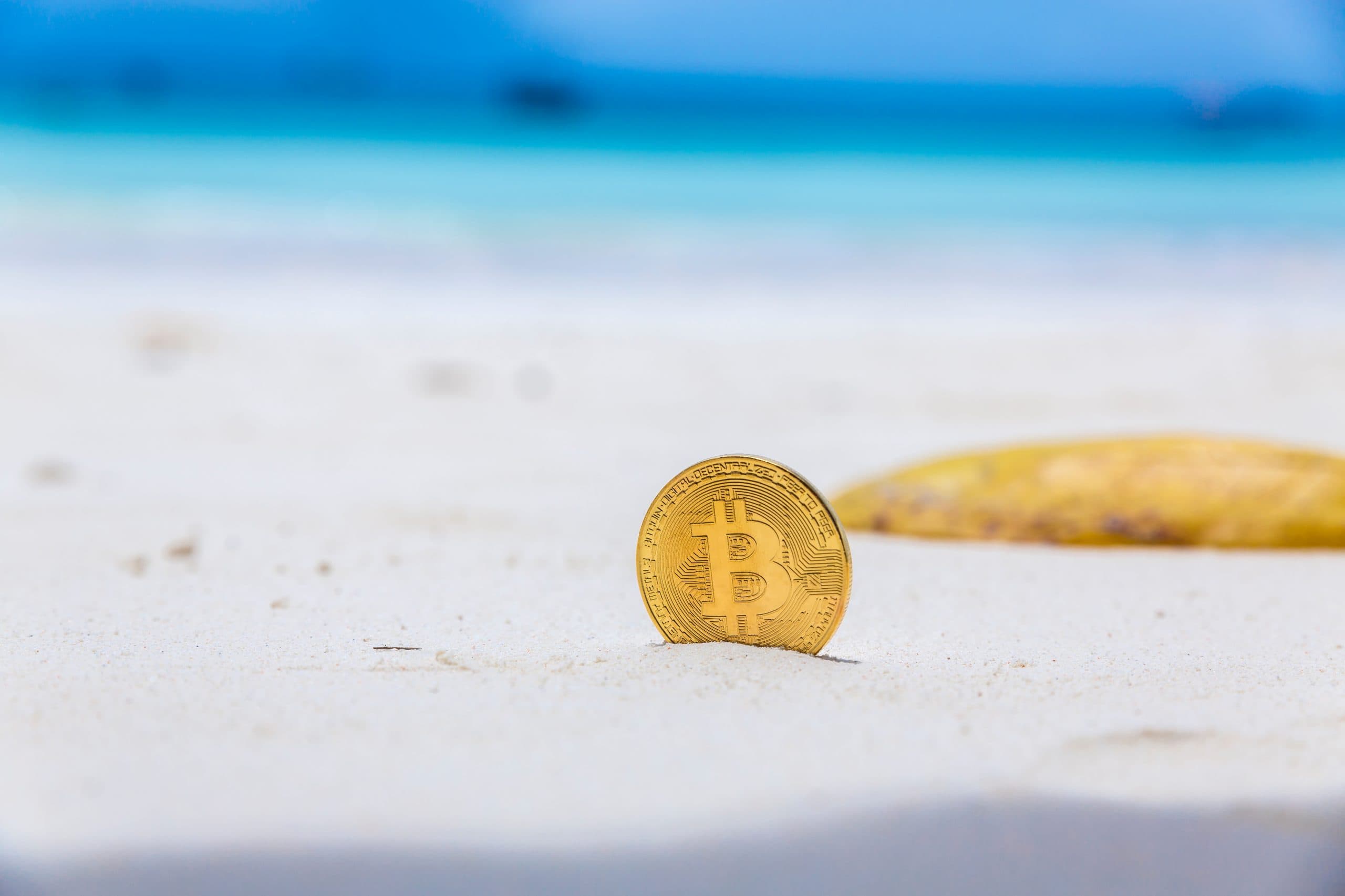 Bitcoin am Strand