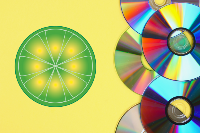 Limewire Logo mit CDs