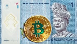 Bitcoin auf malaiischer Ringgit-Note