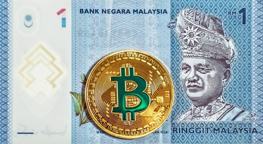 Bitcoin auf malaiischer Ringgit-Note