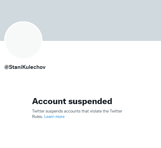 Stani Kulechovs Account suspendiert