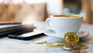 Bitcoin Münzen Kaffee