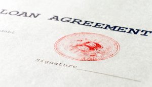 Loan agreement mit Bitcoin Stempel
