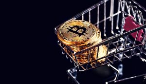Bitcoin in einem Einkaufswagen