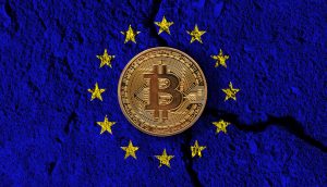 Bitcoinauf Europaflagge