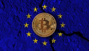 Bitcoinauf Europaflagge