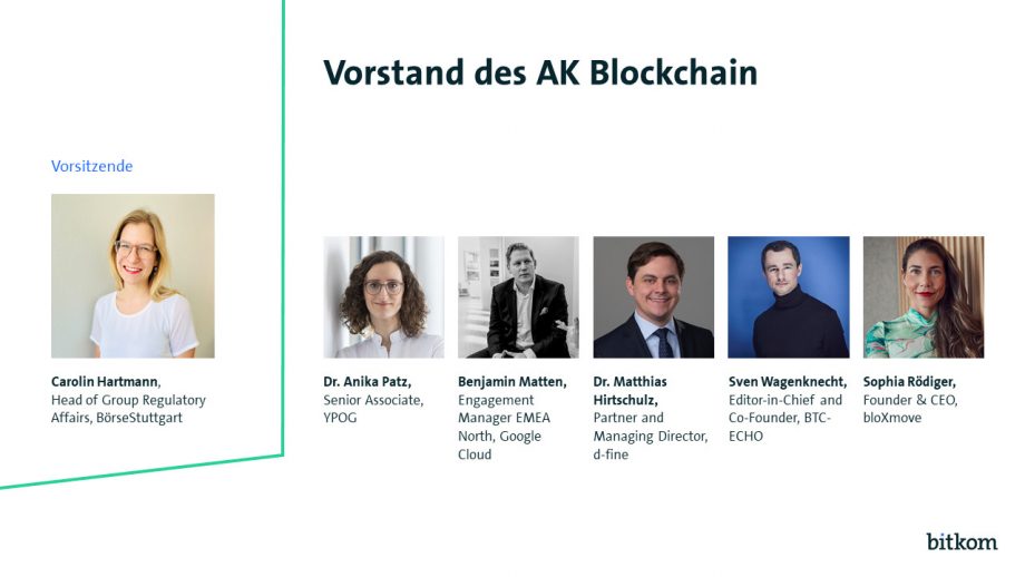 Vorstand AK Blockchain der Bitkom e.V.