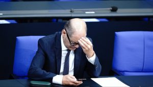 Bundeskanzler Scholz im Bundestag.