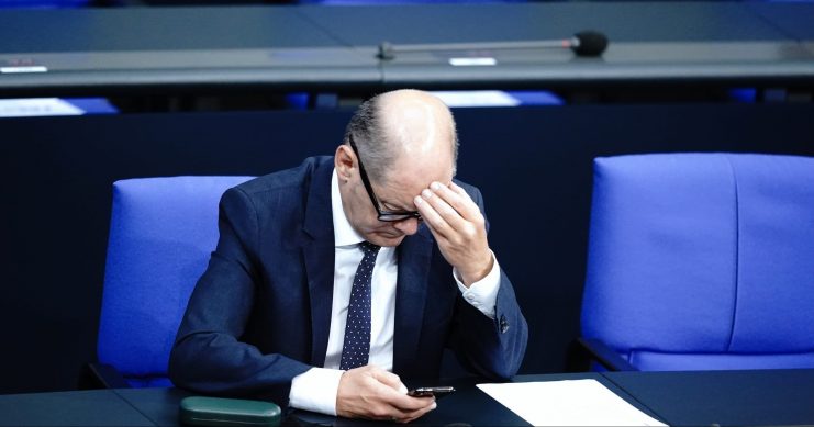 Bundeskanzler Scholz im Bundestag.