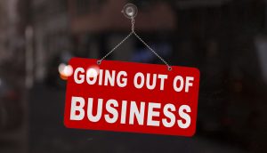 Out of Business Schild