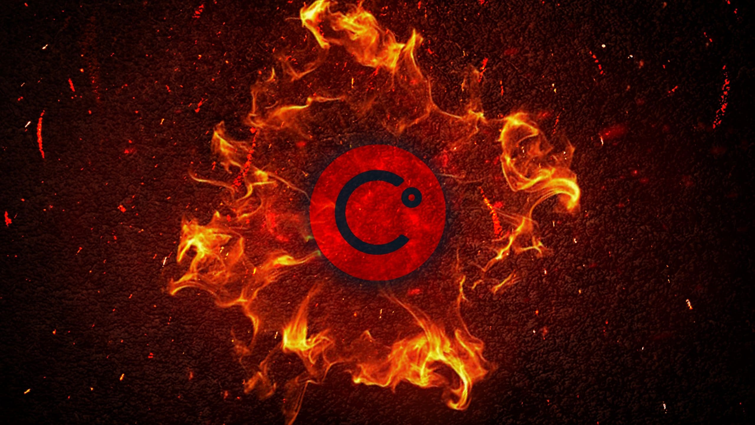 Logo von Celsius in Flammen.