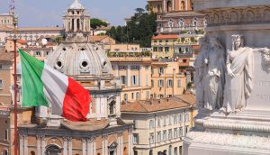Italienische Flagge in Rom