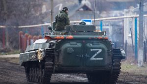 Pro-russischer Panzerwagen.