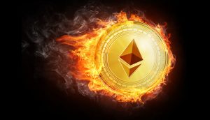 Ethereum-Münze brennt