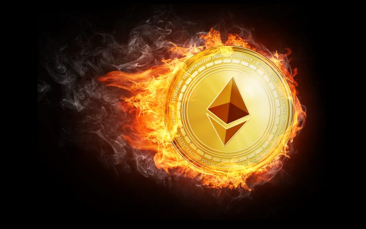 Ethereum-Münze brennt