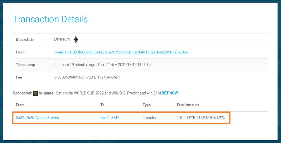 40.000 Ether Transfer