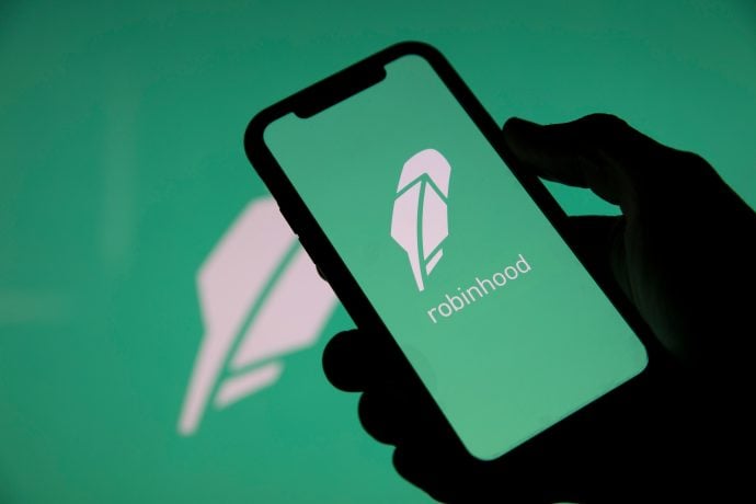 Logo von Robinhood auf einem Smartphone