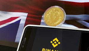 Binance vor UK-Flagge