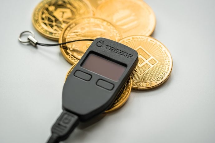 Eine Hardware-Wallet von Trezor