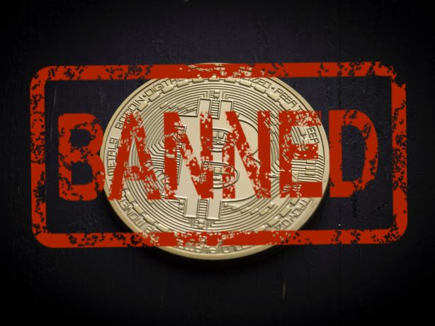 Bitcoin mit "Banned"-Stempel