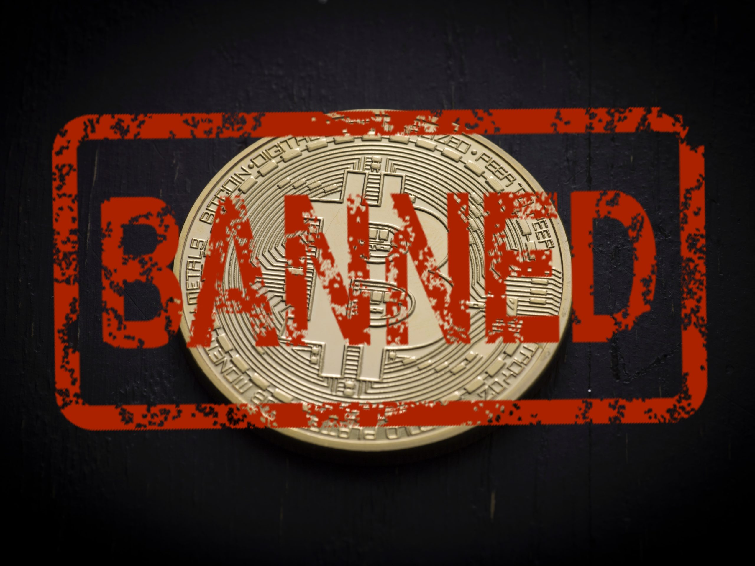 Bitcoin mit "Banned"-Stempel