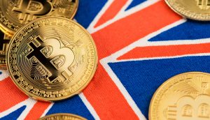 Bitcoin auf UK-Flagge