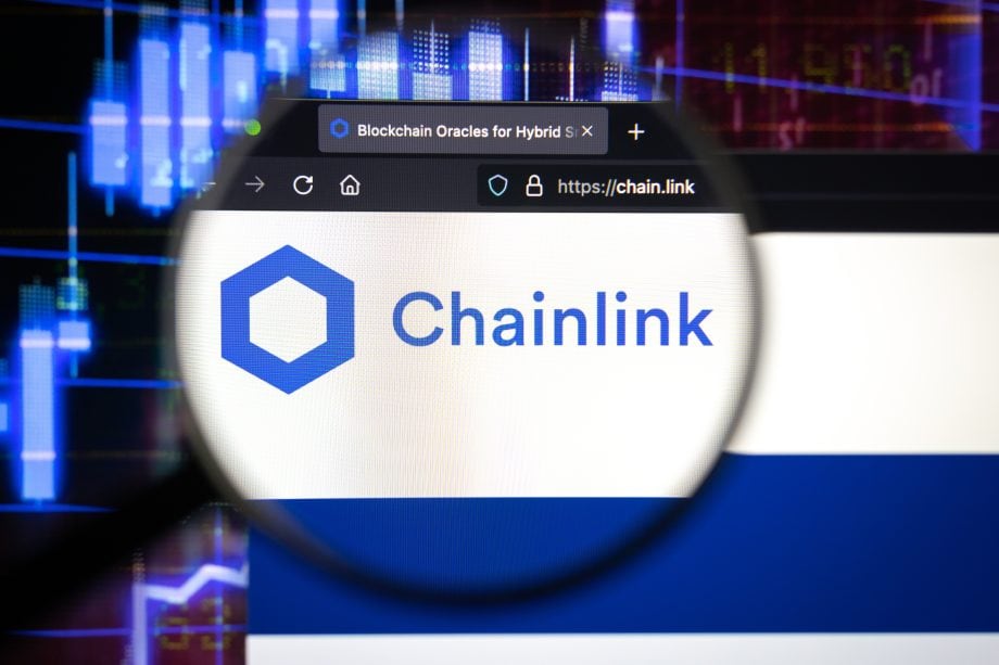 Chainlink-Logo auf Bildschirm