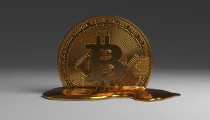Schmelzender BTC-Coin