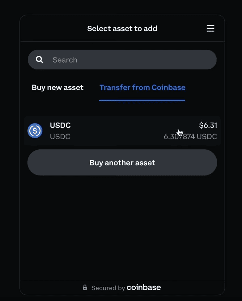 Smart Wallet Interface. Quelle: Coinbase