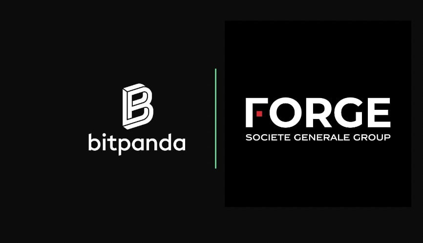 Bitpanda und Societe Generale-FORGE Logos