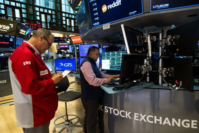 Aktien-Händler am Nasdaq