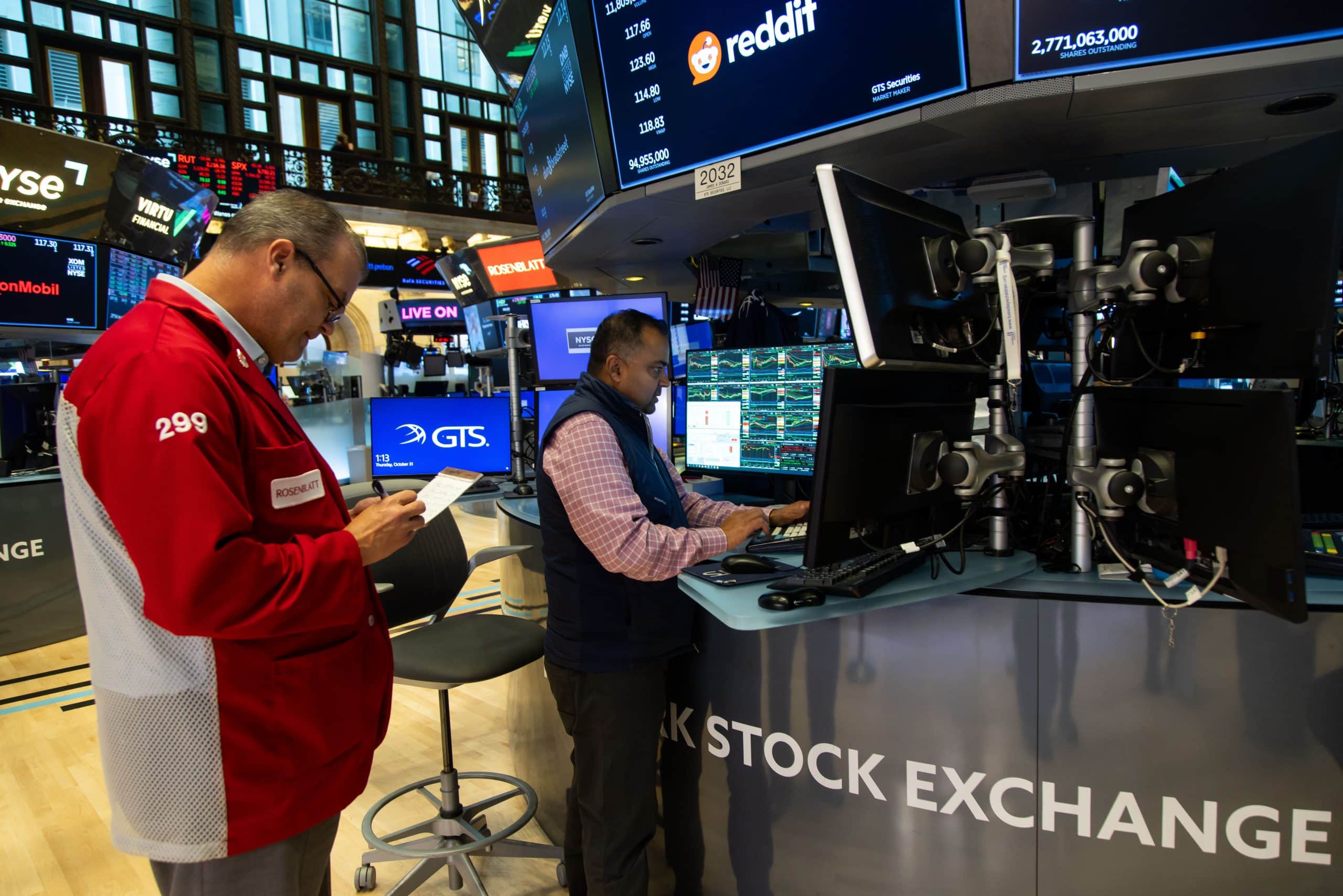 Aktien-Händler am Nasdaq