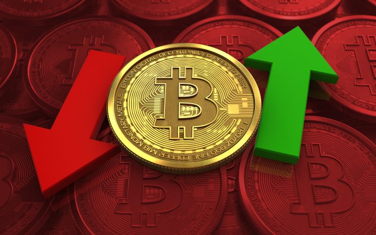 Bitcoin Chart Rot Grün Münze