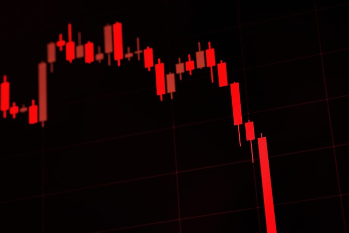 Rote Krypto-Charts
