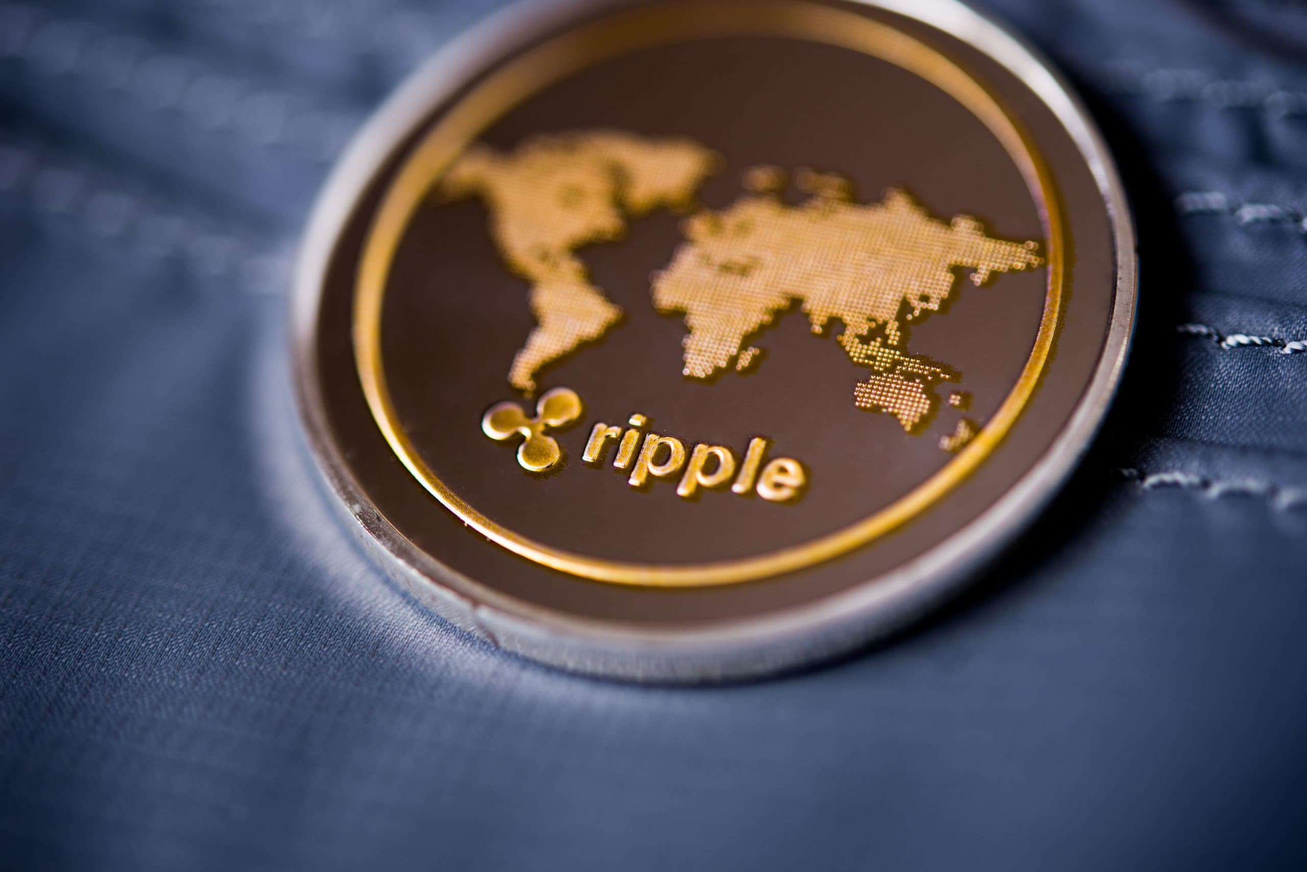 Eine Nahaufnahme einer physischen Ripple-Münze