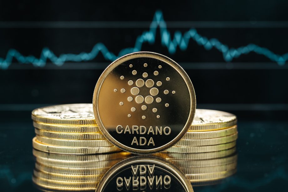 Eine Münze, auf der das Cardano-Symbol abgebildet ist