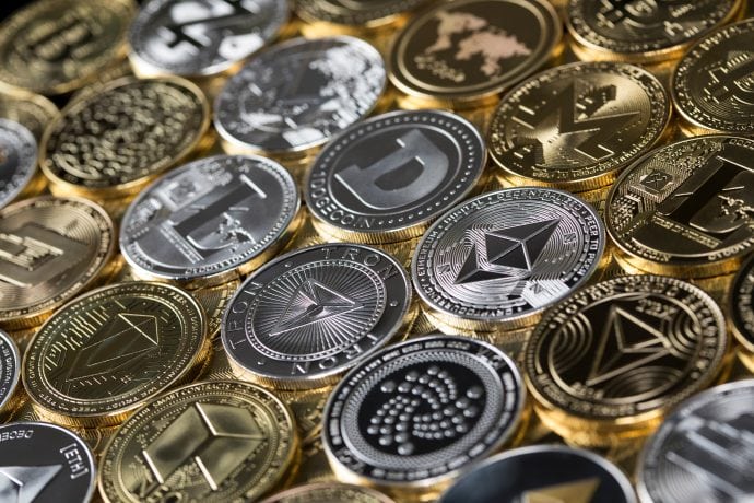 Eine Ansammlung von Krypto-Münzen